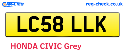 LC58LLK are the vehicle registration plates.