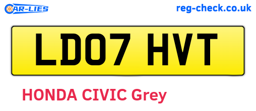 LD07HVT are the vehicle registration plates.