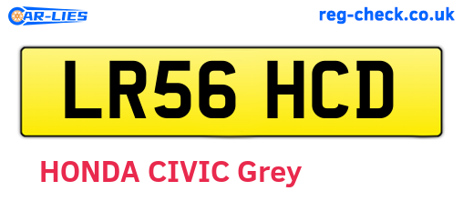 LR56HCD are the vehicle registration plates.