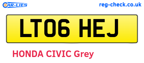 LT06HEJ are the vehicle registration plates.