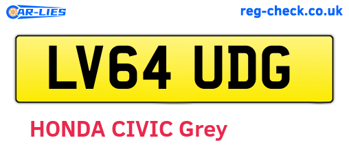 LV64UDG are the vehicle registration plates.