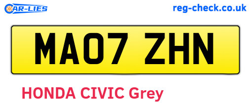 MA07ZHN are the vehicle registration plates.