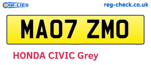 MA07ZMO are the vehicle registration plates.
