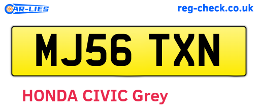 MJ56TXN are the vehicle registration plates.