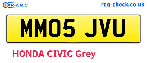 MM05JVU are the vehicle registration plates.