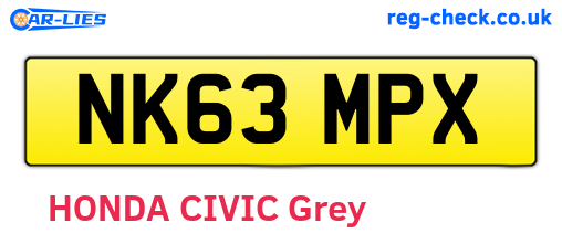 NK63MPX are the vehicle registration plates.
