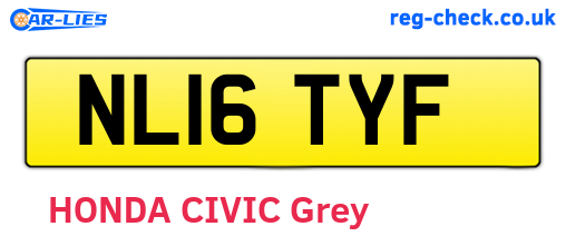 NL16TYF are the vehicle registration plates.