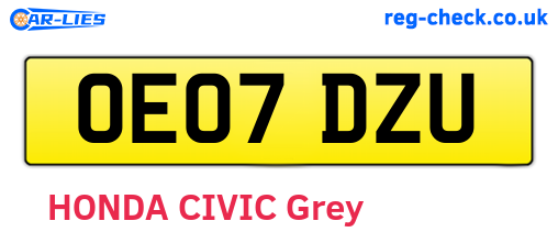 OE07DZU are the vehicle registration plates.