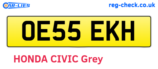 OE55EKH are the vehicle registration plates.