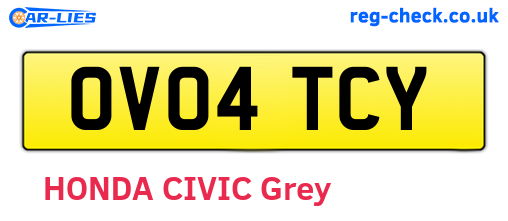 OV04TCY are the vehicle registration plates.