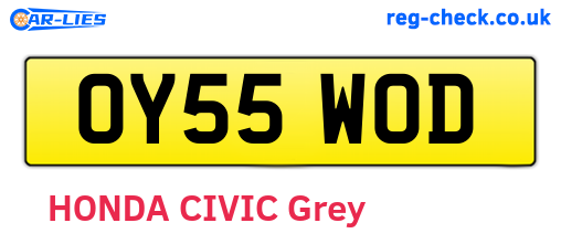 OY55WOD are the vehicle registration plates.