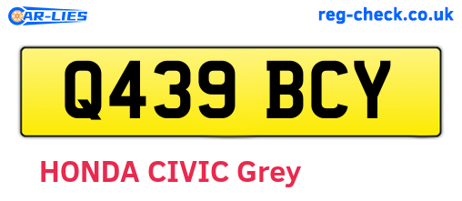 Q439BCY are the vehicle registration plates.