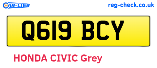 Q619BCY are the vehicle registration plates.