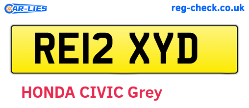 RE12XYD are the vehicle registration plates.