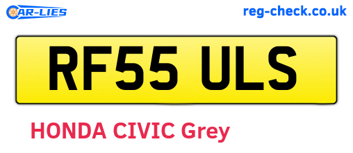 RF55ULS are the vehicle registration plates.