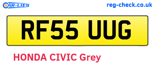 RF55UUG are the vehicle registration plates.