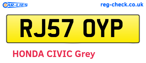 RJ57OYP are the vehicle registration plates.