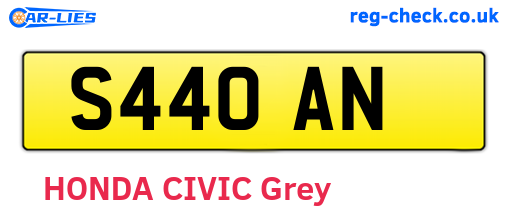 S44OAN are the vehicle registration plates.