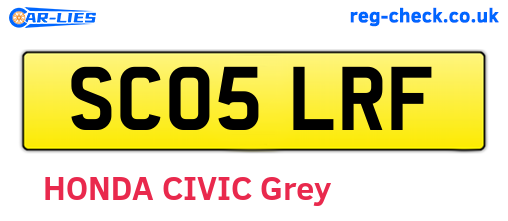SC05LRF are the vehicle registration plates.