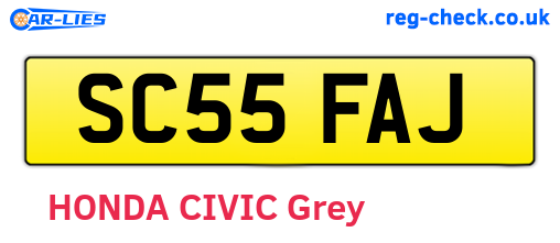 SC55FAJ are the vehicle registration plates.