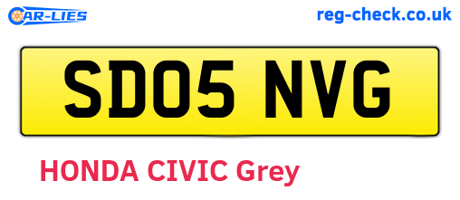 SD05NVG are the vehicle registration plates.