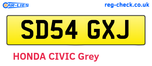 SD54GXJ are the vehicle registration plates.