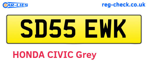 SD55EWK are the vehicle registration plates.