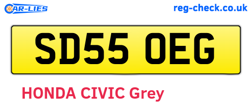 SD55OEG are the vehicle registration plates.