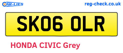 SK06OLR are the vehicle registration plates.