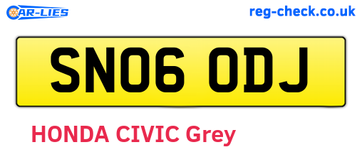 SN06ODJ are the vehicle registration plates.