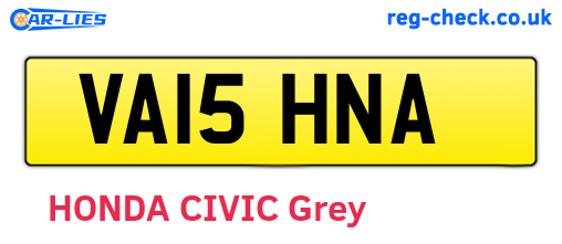 VA15HNA are the vehicle registration plates.