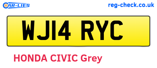 WJ14RYC are the vehicle registration plates.