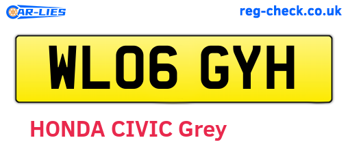 WL06GYH are the vehicle registration plates.