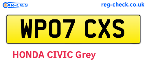 WP07CXS are the vehicle registration plates.