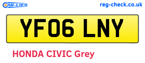 YF06LNY are the vehicle registration plates.