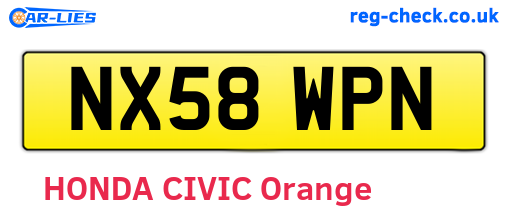 NX58WPN are the vehicle registration plates.