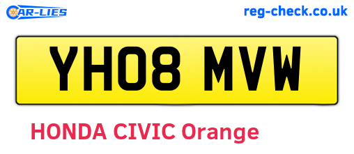 YH08MVW are the vehicle registration plates.