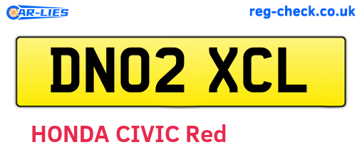 DN02XCL are the vehicle registration plates.