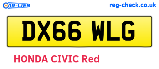 DX66WLG are the vehicle registration plates.