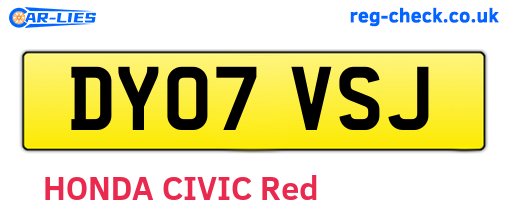 DY07VSJ are the vehicle registration plates.