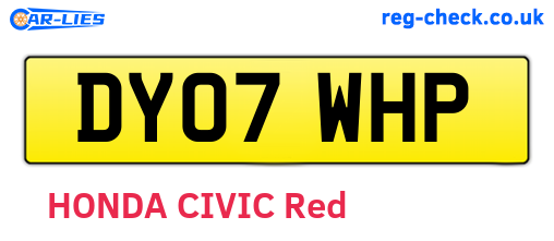 DY07WHP are the vehicle registration plates.