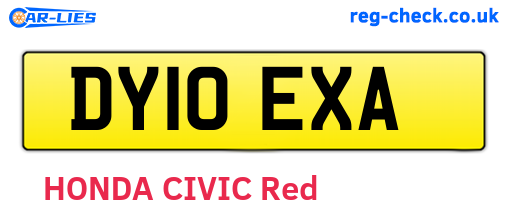 DY10EXA are the vehicle registration plates.