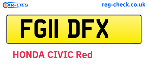 FG11DFX are the vehicle registration plates.