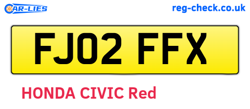 FJ02FFX are the vehicle registration plates.