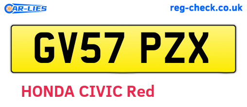 GV57PZX are the vehicle registration plates.
