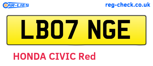 LB07NGE are the vehicle registration plates.