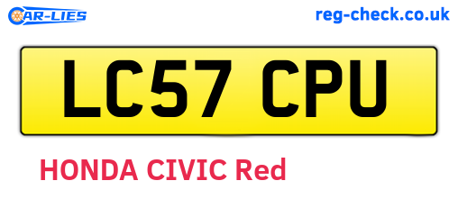 LC57CPU are the vehicle registration plates.
