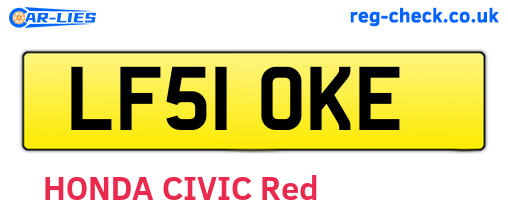 LF51OKE are the vehicle registration plates.