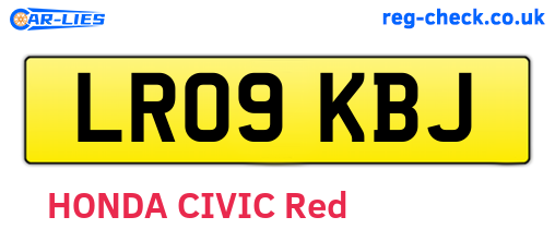 LR09KBJ are the vehicle registration plates.