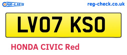 LV07KSO are the vehicle registration plates.